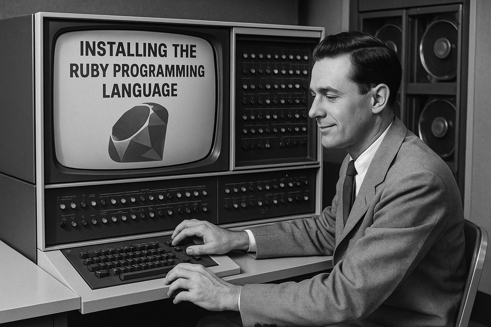 Retro Mainframe Smiling Guy Install Ruby